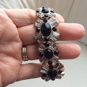 WHBM Black stone and rhinestone bracelet